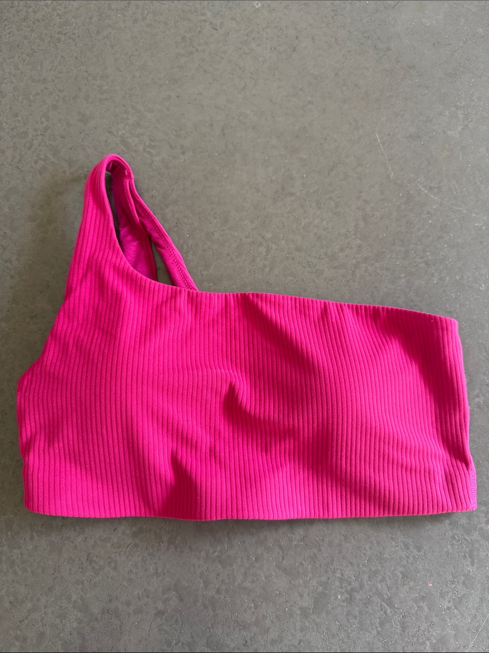 Lululemon ribbed nulu asymmetrical bra. Size 6. Wild raspberry.
